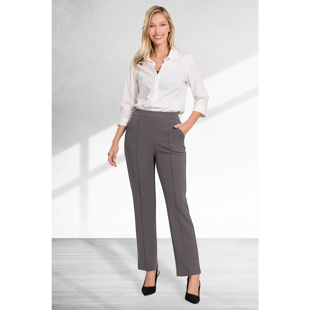 ZENANA WOMEN STRETCH PULL-ON SCUBA CREPE DRESS PANTS